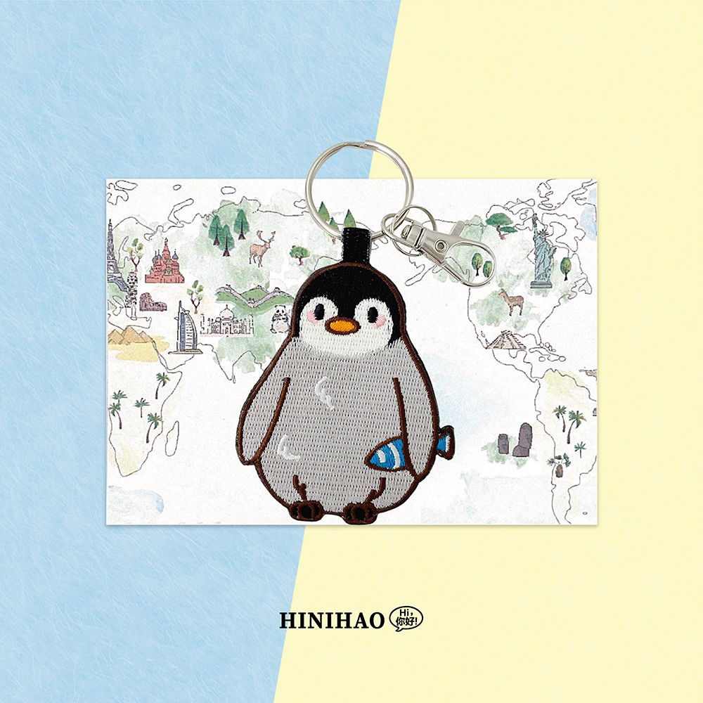 Hi你好｜企鵝 雙面刺繡鑰匙圈 隨身小物 可愛吊飾 動物吊飾