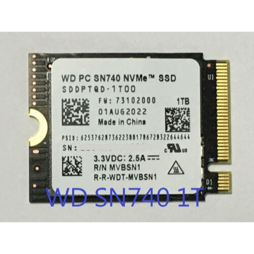 💾 全新 WD SN740 M.2 2230 SSD 1TB NVME PCIE4改機容量升級/1T steam拆機套裝