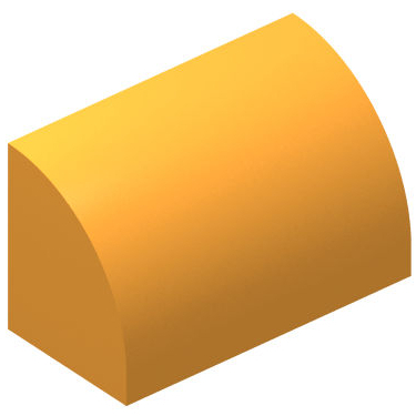 「翻滾樂高」LEGO 37352 Slope Curved 1x2x1 弧形磚 亮橘色