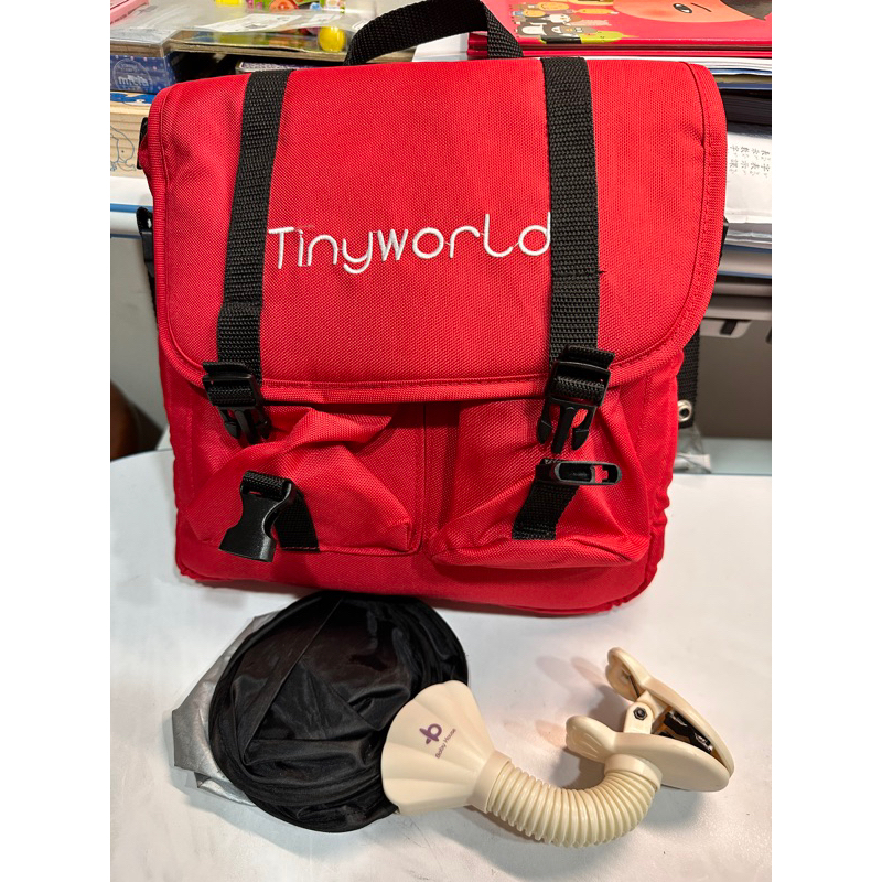 tingyworld 雙人推車 （ 雨罩 / 防風罩 / 防蚊罩 / 遮蔽 ）背包置物袋 全新