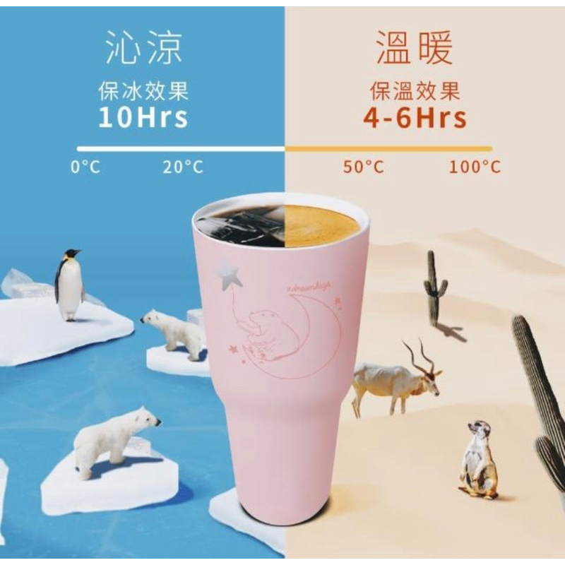 【IKUK 艾可】真陶瓷保溫珍奶冰壩杯900ml(直飲杯/保溫冰霸杯 /真空保溫杯 /環保杯/隨行杯)