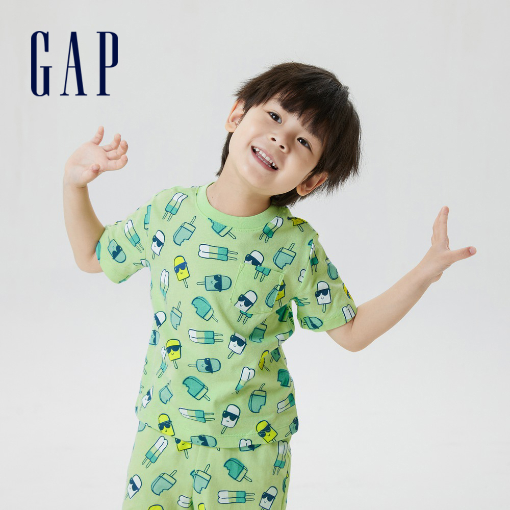 Gap 男幼童裝 印花短袖T恤 布萊納系列-冰棒印花(859685)