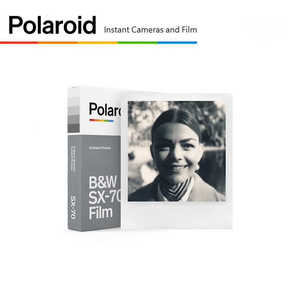 Polaroid 寶麗來 SX-70 黑白色白框相紙 (D7F2)