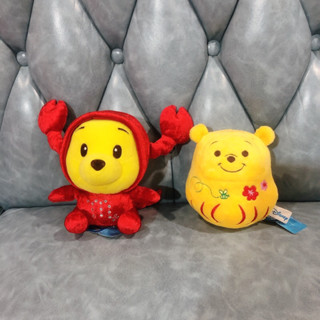 全新稀有絕版 迪士尼正版 老物 收藏 小熊維尼 pooh 天蠍座小熊維尼 達摩小熊維尼 不倒翁 娃娃 玩偶 星座娃娃
