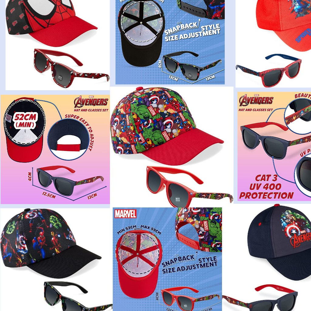 預購🚀正貨🚀英國專櫃 Marvel 美國隊長  兒童 防曬帽 太陽眼鏡 墨鏡 棒球帽 帽子黑豹 鋼鐵人蜘蛛人 索爾