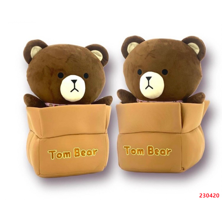 紙箱湯姆熊娃娃 湯姆熊紙箱款 泰迪熊 娃娃 玩偶 布偶 紙箱娃娃 小熊 TOM熊 湯姆熊娃娃