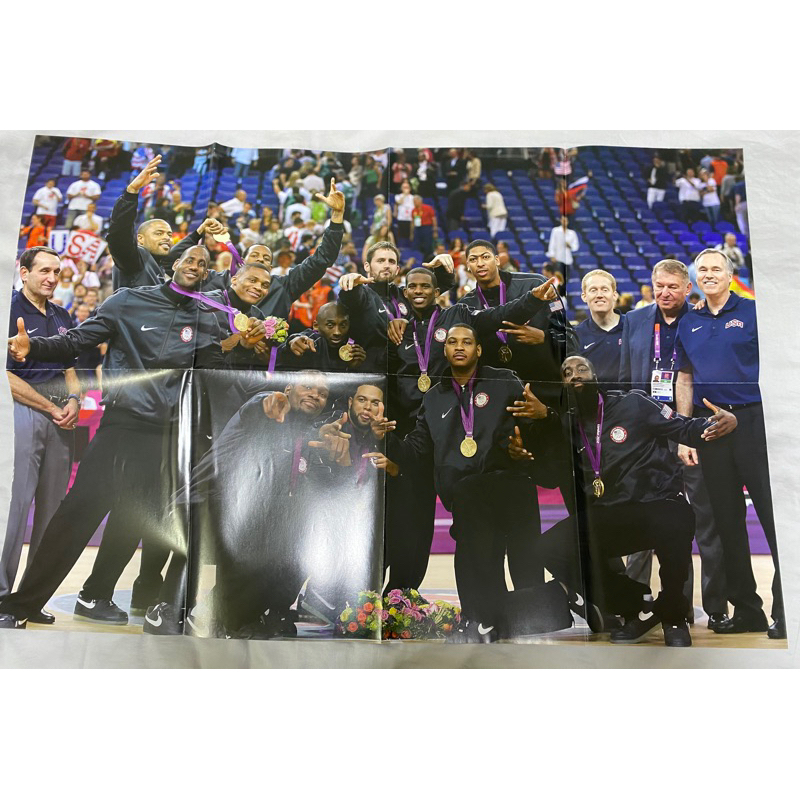 2012奧運 美國夢幻隊 金牌 XXL 雜誌 海報 附贈 Lebron Kobe AD Harden Kobe