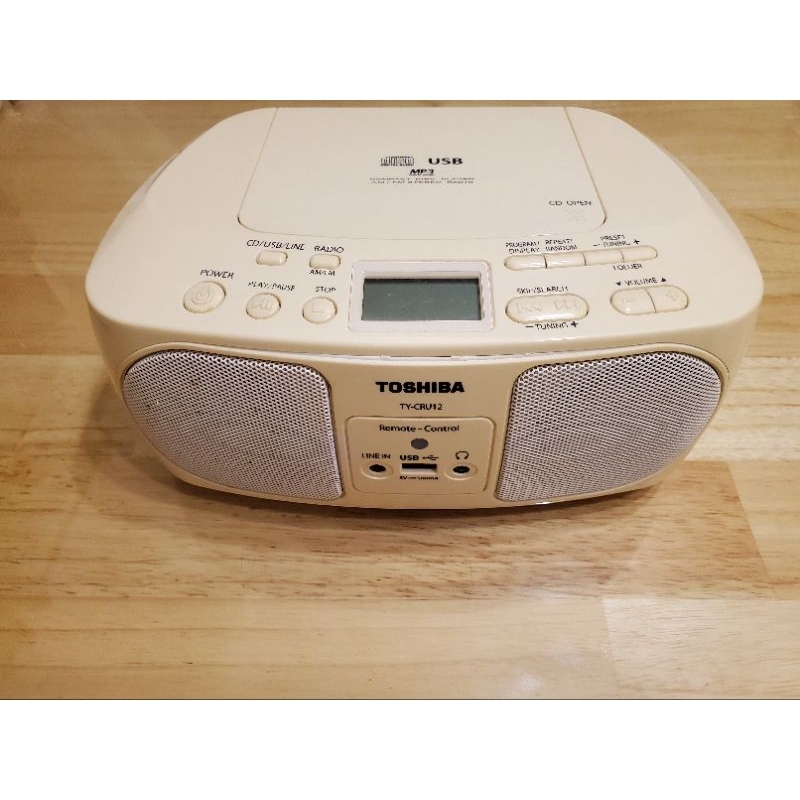 二手【TOSHIBA】CD/MP3/FM收音機/USB手提音響 TY-CRU12TW+電源線