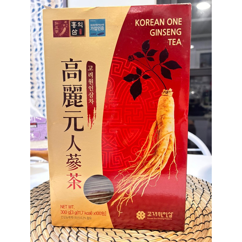 韓國 高麗人蔘茶 高麗元人蔘茶 每盒100包入