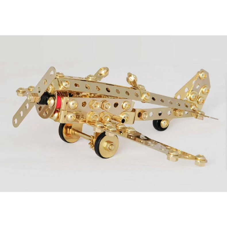 免運 Schylling 電鍍金 限定版 螺旋槳飛機模型 steel works拼裝玩具 「五花十色」