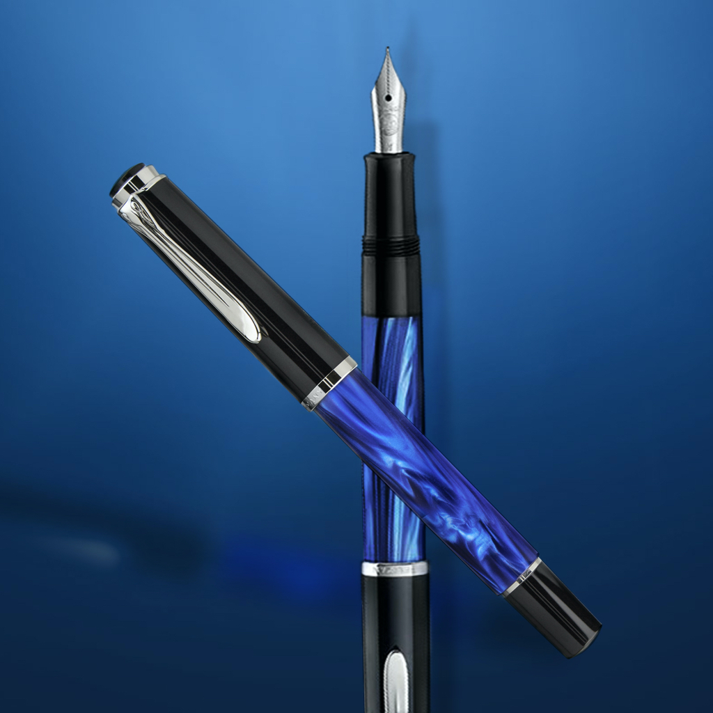 德國 Pelikan Classic M205 鋼筆: 藍色大理石/Blue Marbled