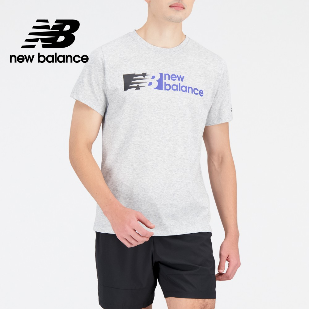 【New Balance】 NB 吸濕排汗短袖上衣_男性_灰色_AMT11071GRR