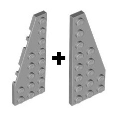 LEGO 4258273 50304 + 4258275 50305 淺灰色 3X8 楔形 薄板 薄片 (一對)