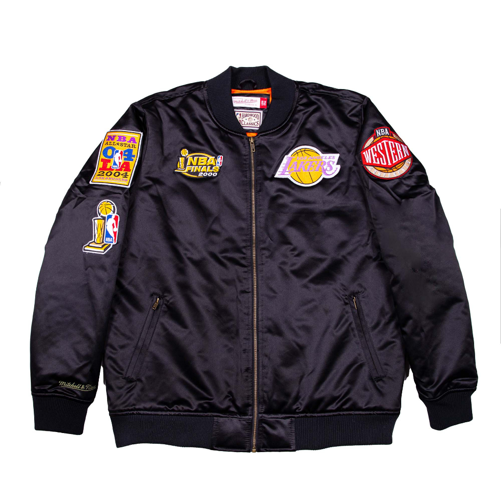 NBA Flight Satin Bomber Jacket 飛行夾克 湖人 黑