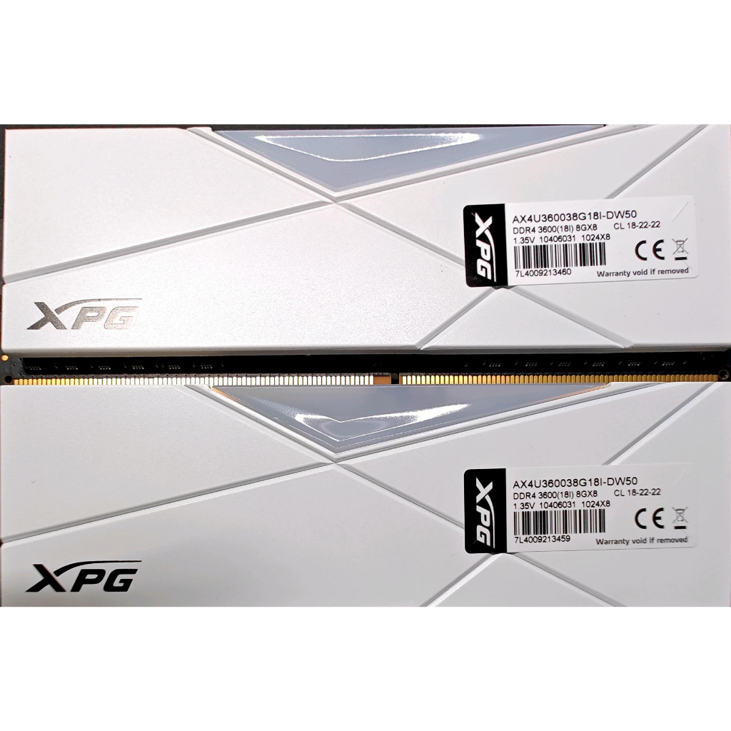 威剛 ADATA XPG D50 RGB DDR4-3600 16G(8G*2)-白(CL18)