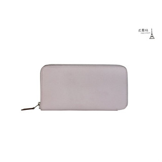 【巴黎站二手名牌專賣店】＊現貨＊HERMES 愛馬仕 真品＊U刻經典silk in系列絲巾淡薰衣草紫拉鍊長夾