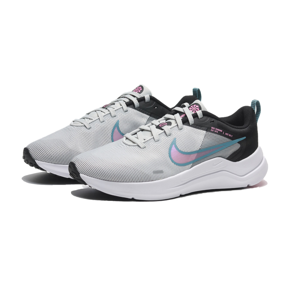 NIKE 慢跑鞋 DOWNSHIFTER 12 灰粉 輕量 網布 透氣 健身 女 DD9294-006