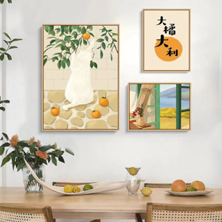 「臺灣售後」EVERSHINE裝飾畫｜大橘大利 貓咪 療愈系 ins｜掛畫無框畫擺畫落地畫潮流藝術壁畫