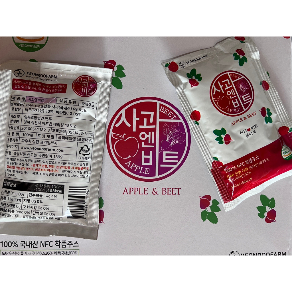 YEONDOOFARM 韓國好農莊園 特級嬰幼兒果汁蘋果汁/蘋果甜菜汁