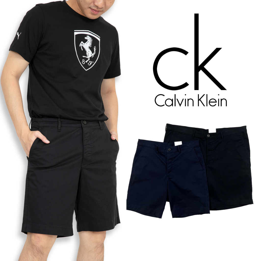 Calvin Klein 休閒短褲 最大42腰 排扣設計 CK 彈性 休閒褲 大尺碼 短褲 可繫皮帶 #9194