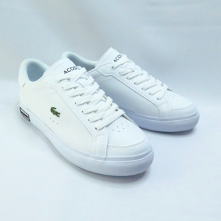 LACOSTE 買鞋送襪 POWERCOURT 女款 休閒鞋 鱷魚 44SFA0077147 白【iSport愛運動】