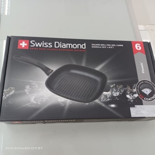瑞士產地 Swiss Diamond 瑞仕鑽石方鑽牛排鍋 24cm (無蓋)