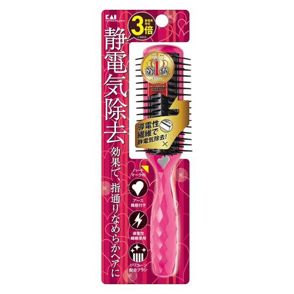 💚~好~美~生活💚 日本 KAI 貝印 抗靜電髮梳(桃紅) KQ-1170