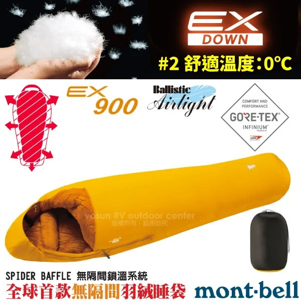 【MONT-BELL 日本】送》900FP鵝絨 #2彈性超保暖羽絨睡袋.舒適溫度0℃ 登山木乃伊.人型_1121390