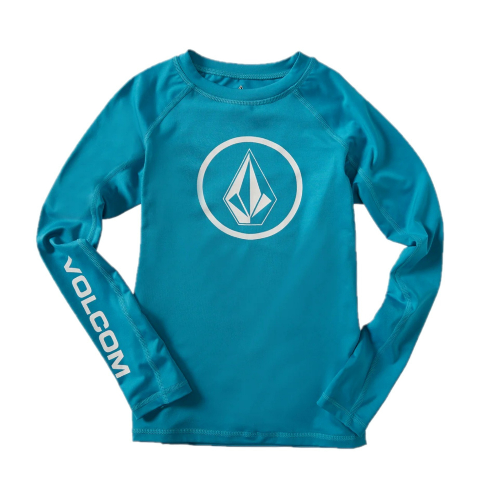 Volcom Big Boy's Lido Solid LS Rashguard 青少年防曬防磨衣- Barrier