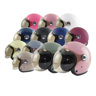 imini KK 泡泡鏡 素色 復古 騎士帽 車縫線 3/4罩安全帽 安全帽 鎖式鏡片