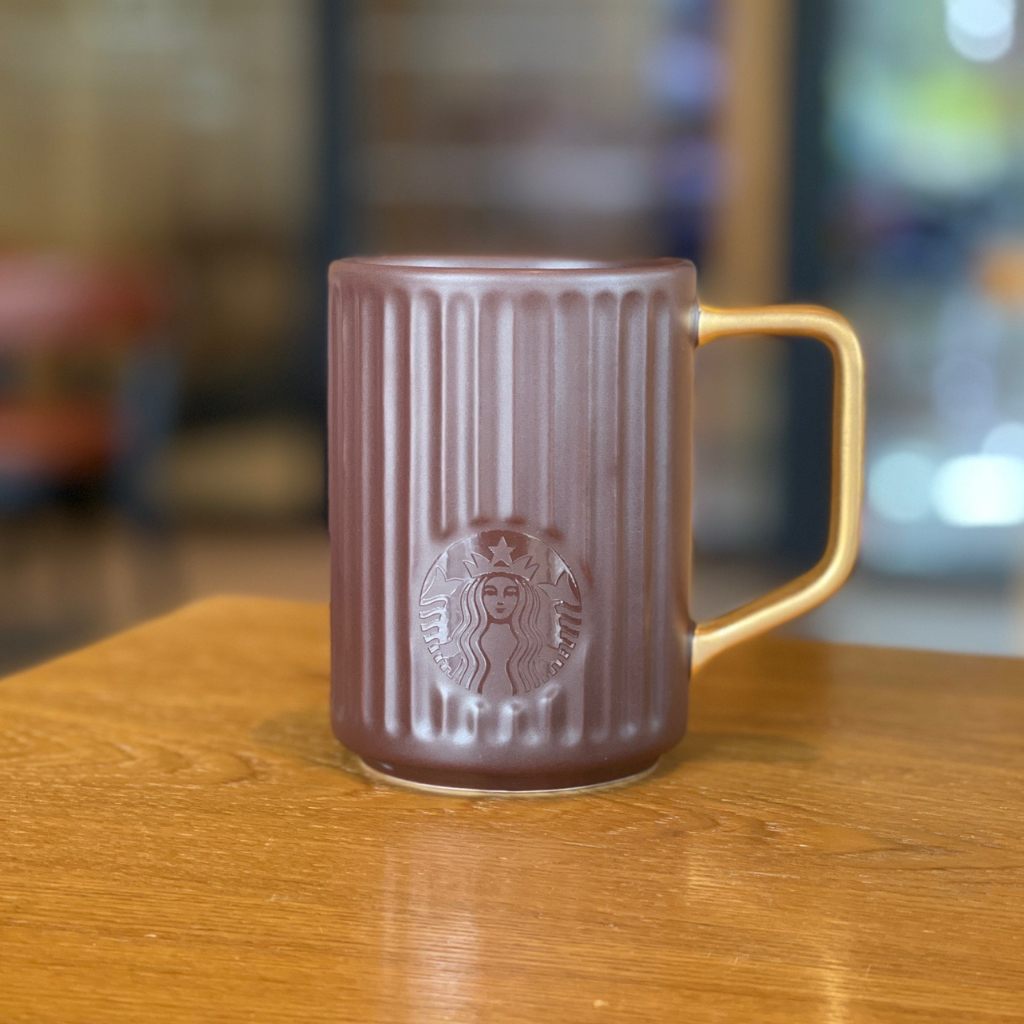 Starbucks官方正品！菲律賓星巴克杯子355ml 立體豎條紋陶瓷馬克杯咖啡杯美國印第安風情果汁珍奶茶奶昔茶杯