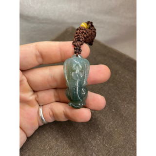 早期收藏老料冰透藍水翡翠立體玉雕藝術元寶招財生動靈蛇玉墜玉佩吊墜墜子