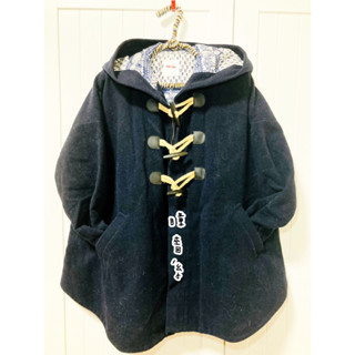 【瞳嗇系-二手女裝/外套】*日本購買* 日本品牌 真品 Ne net 牛角扣大衣 藍黑色