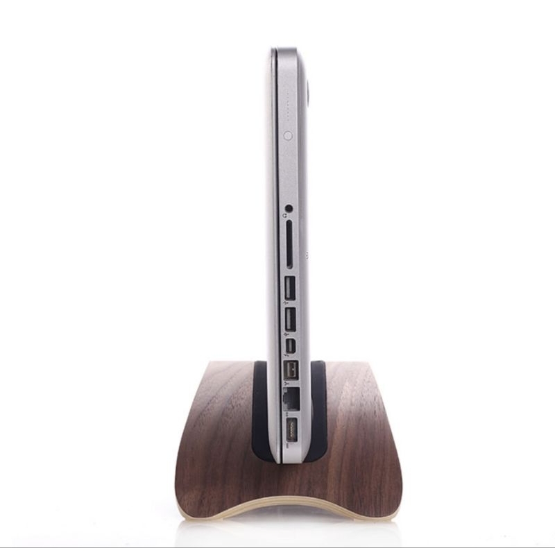 二手品*DREAM-Macbook筆記本立式支架 Air Pro收納支架木質桌面 筆電豎式架