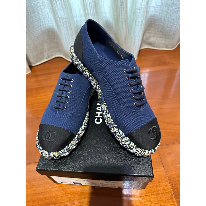 Chanel 藍色帆布鞋 休閒鞋 全新 size38
