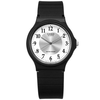 CASIO 卡西歐 簡潔復刻 數字時標 橡膠手錶-銀白x黑/33mm