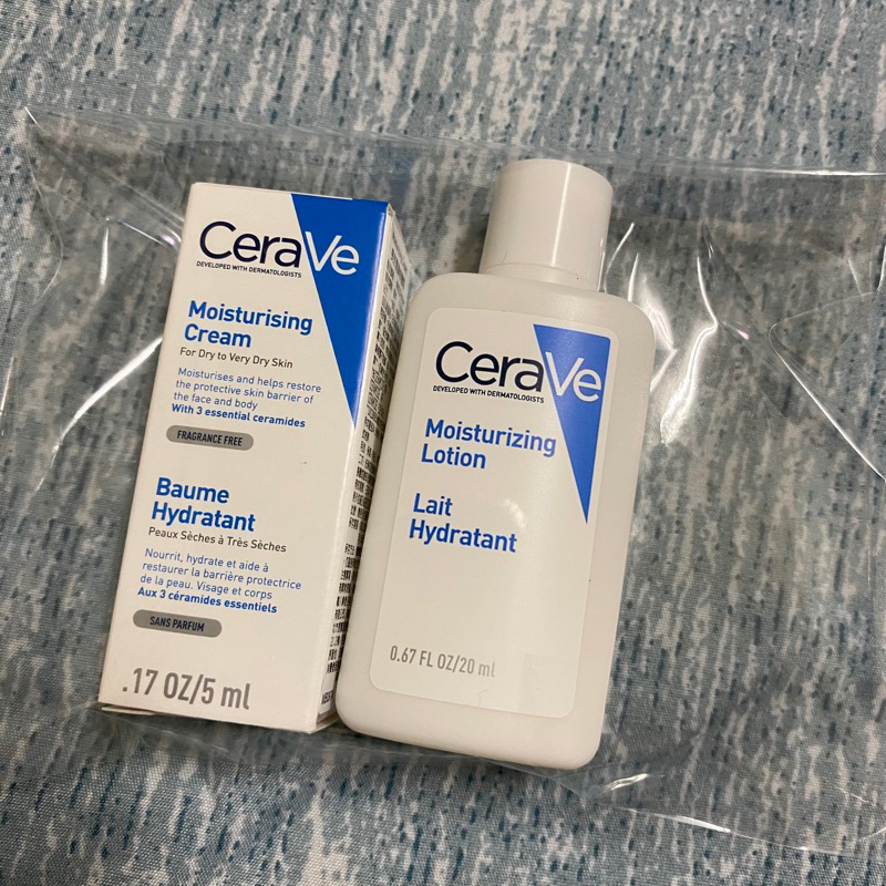 Cerave適樂膚 試用小樣 長效清爽保濕乳+長效潤澤修護霜