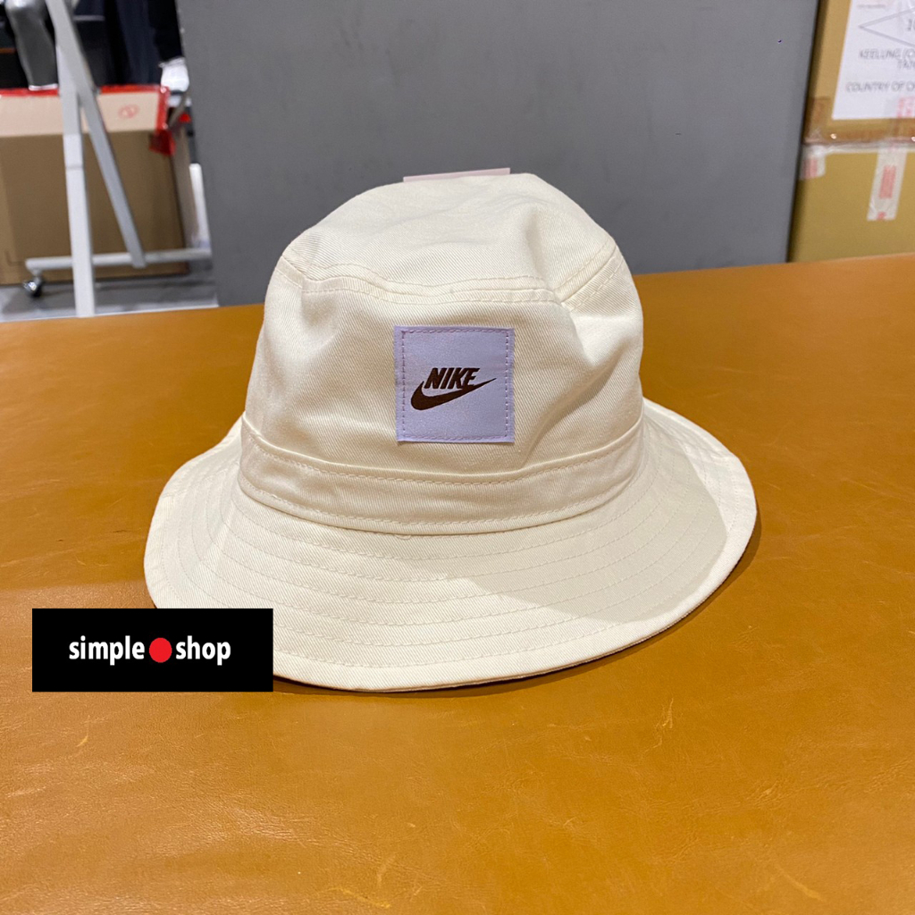 【Simple Shop】NIKE BUCKET 漁夫帽 遮陽帽 圓盤帽 休閒帽 米色 米白色 CZ6125-113