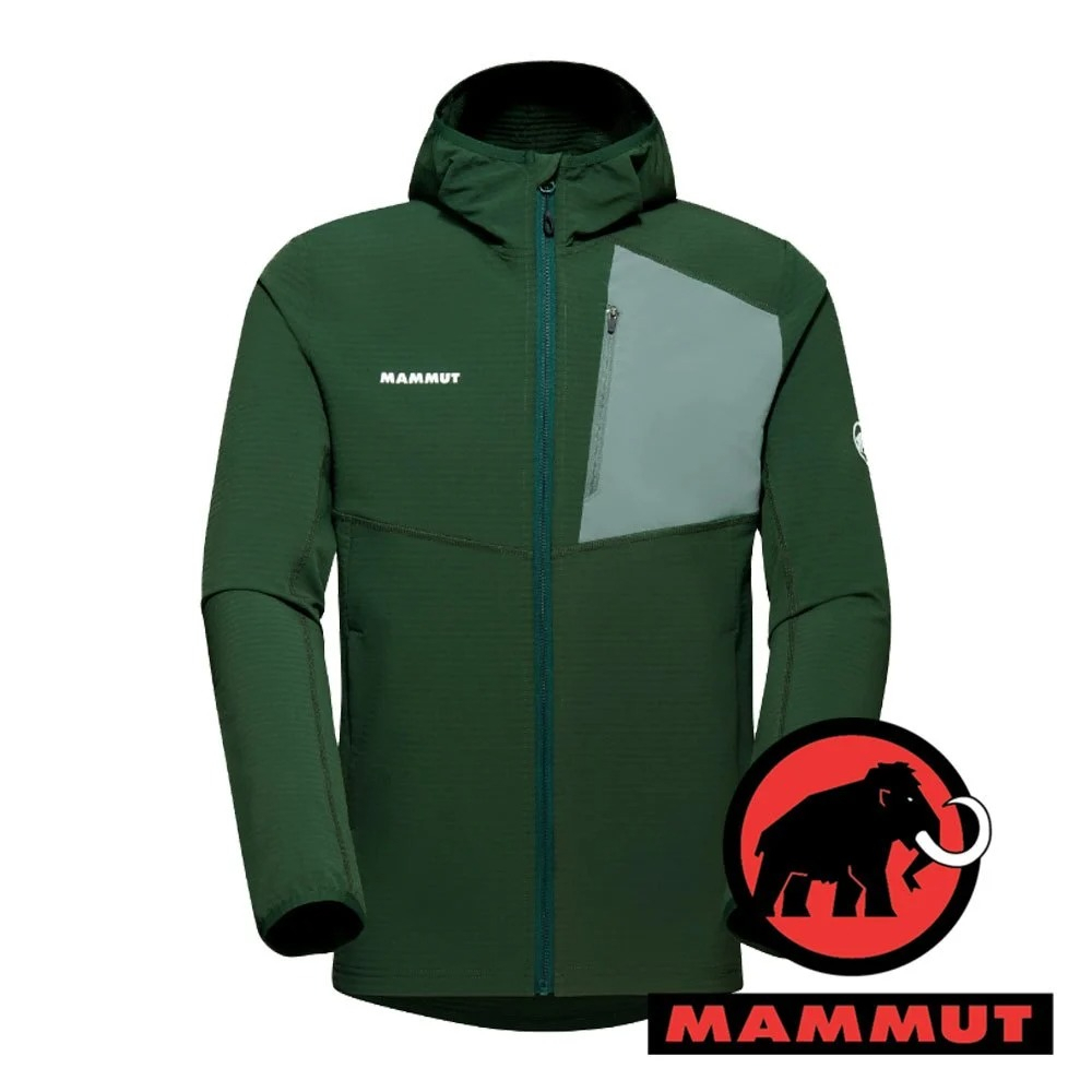 【MAMMUT 長毛象】Madris男刷毛連帽軟殼外套 『綠樹林』1014-03841