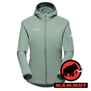 【MAMMUT 長毛象】Madris女刷毛連帽軟殼外套『玉石綠』1014-03851