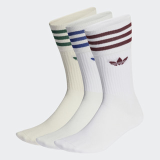 ADIDAS 中統襪 SOLID CREW SOCK 男女款 中性款 IB9378 白藍 白酒紅 米綠