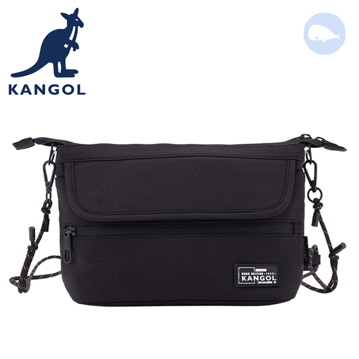 【小鯨魚包包館】KANGOL 英國袋鼠 側背包 斜背包 63251710 黑色 淺藍