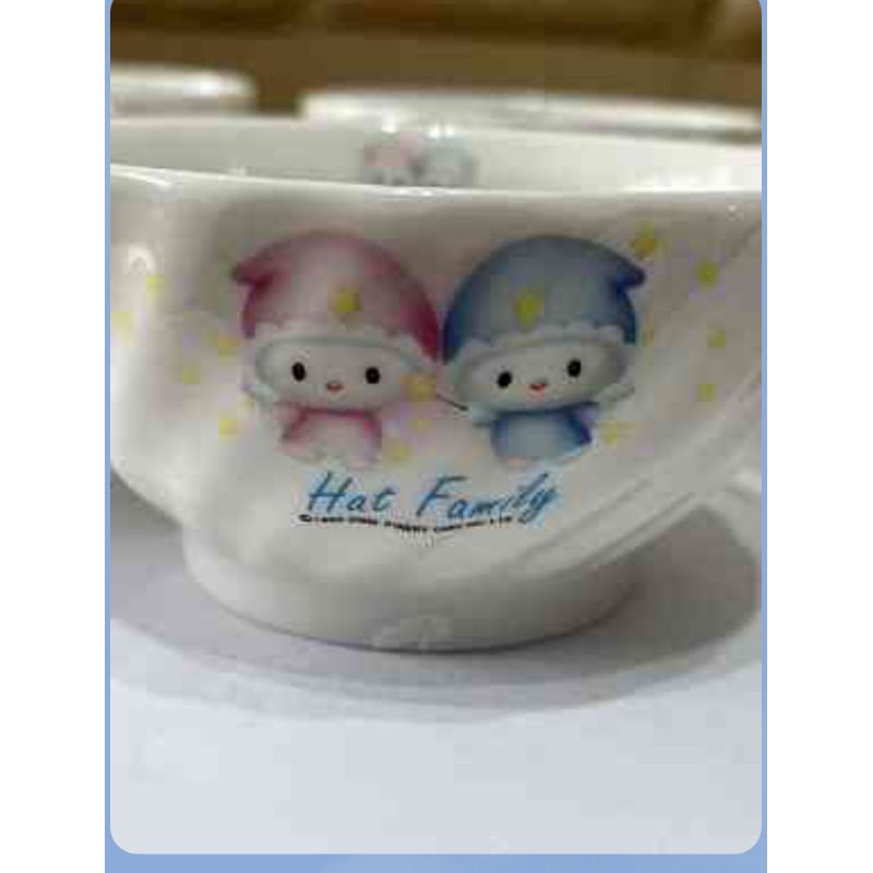 Hat family可愛瓷碗組/彩繪花鳥碗