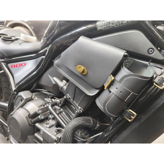 Rebel 1100T黑色側馬鞍包 適用於 本田 叛軍1100改裝馬鞍箱包 rebel500S 黑色馬鞍包水杯架
