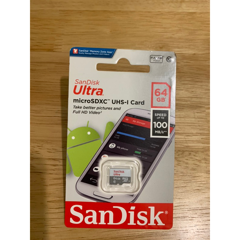 SanDisk Ultra microSDXC UHS-I 64GB 記憶卡-白 100MB/s