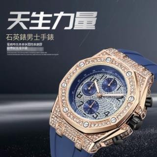 【PINTIME嚴選好物 高品質】男表品牌非機械手錶復古個性鑲鑽大表盤計時功能夜光石英腕錶生日禮物全自動機芯商務休閒男錶