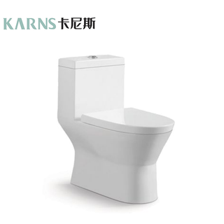 【KARNS卡尼斯】噴射虹吸包覆式兩段沖水單體馬桶、管內施釉K-94 適合小空間浴室