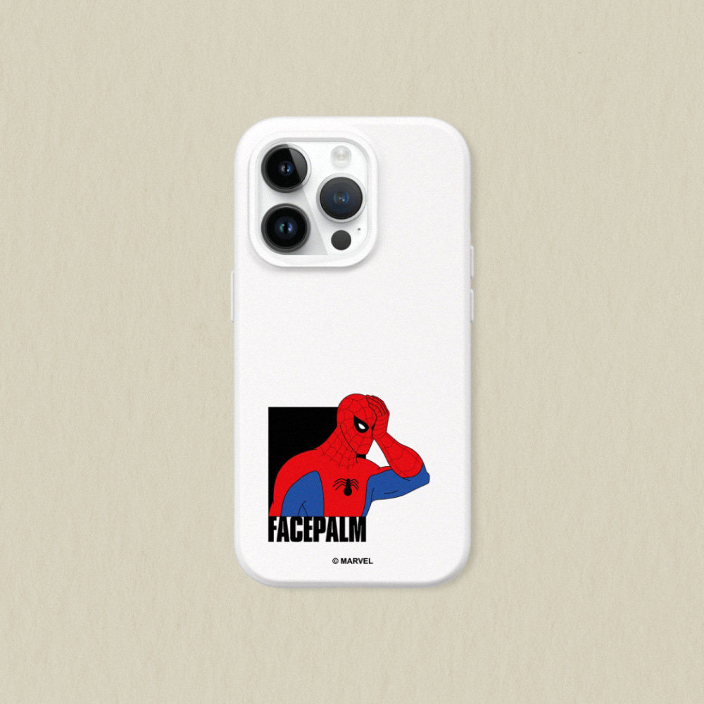 犀牛盾 適用iPhone SolidSuit防摔背蓋手機殼∣Marvel系列/蜘蛛人-有趣Emoji