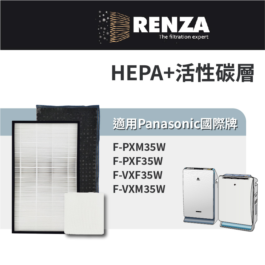 適用Panasonic 國際牌F-PXM35W F-PXF35W F-VXF35W 空氣清淨機 HEPA活性碳濾網 濾芯