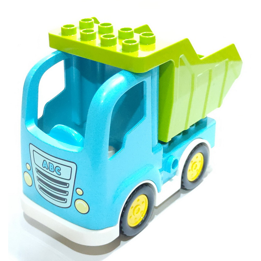 【得寶Duplo】水藍色 垃圾車 卡車 車子 自組 交通工具 大顆粒 積木 [樂高玩家★正版LEGO]